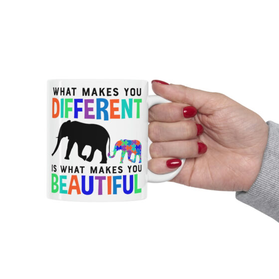 "What Makes You Different is What Makes You Beautiful" - Funny Double Sided Print - White Ceramic Mug 11oz - Image 12