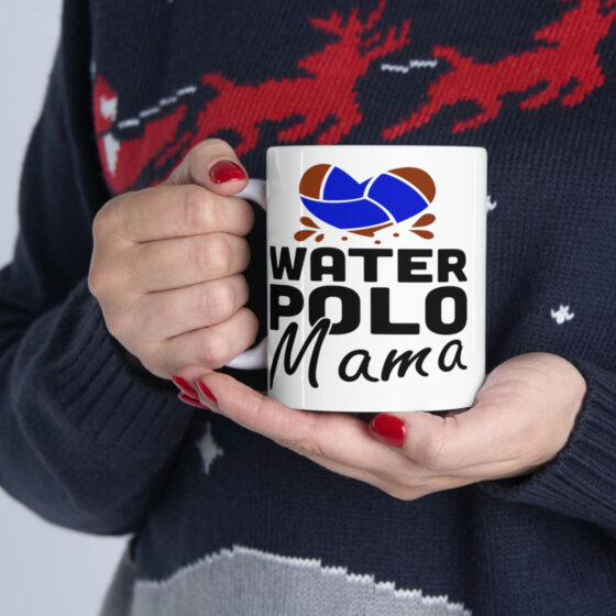 "Water Polo Mama" - Funny Double Sided Print - White Ceramic Mug 11oz - Image 11