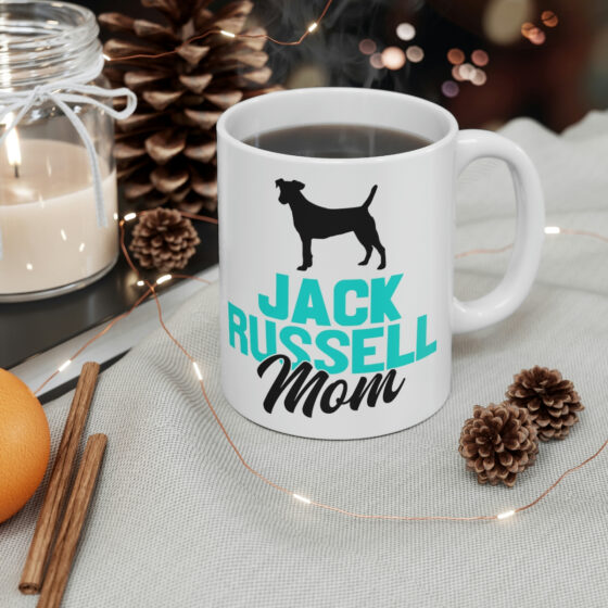 "Jack Russell Mom" - Funny Double Sided Print - White Ceramic Mug 11oz - Image 4