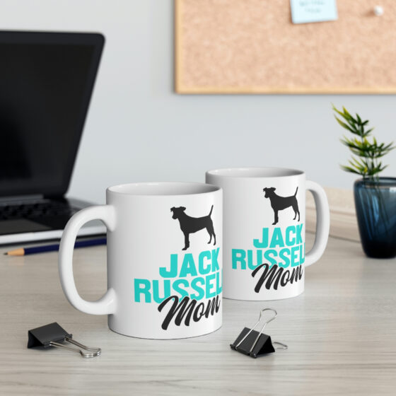 "Jack Russell Mom" - Funny Double Sided Print - White Ceramic Mug 11oz - Image 5