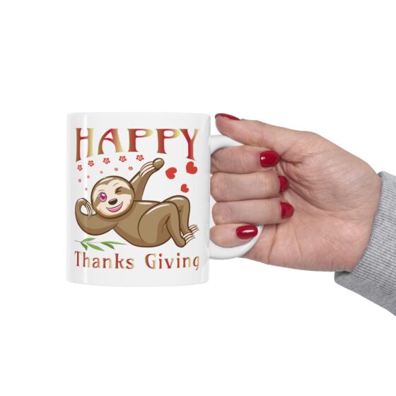 "Happy Thanks Giving" - Funny Double Sided Print - White Ceramic Mug 11oz - Image 12