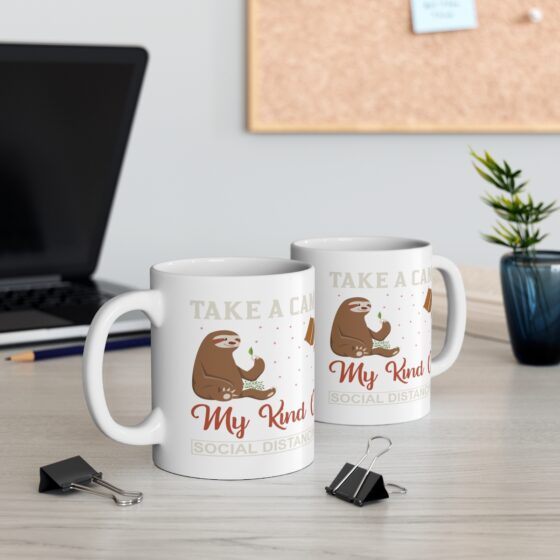 "Take a Camp My Kind of Social Distancing" - Funny Double Sided Print - White Ceramic Mug 11oz - Image 5