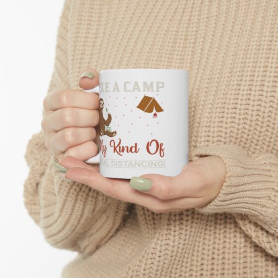 "Take a Camp My Kind of Social Distancing" - Funny Double Sided Print - White Ceramic Mug 11oz - Image 10
