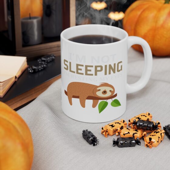 "I'm Not Sleeping I'm Resting My Eyes" - Funny Double Sided Print - White Ceramic Mug 11oz - Image 6