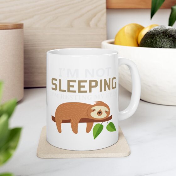 "I'm Not Sleeping I'm Resting My Eyes" - Funny Double Sided Print - White Ceramic Mug 11oz - Image 7