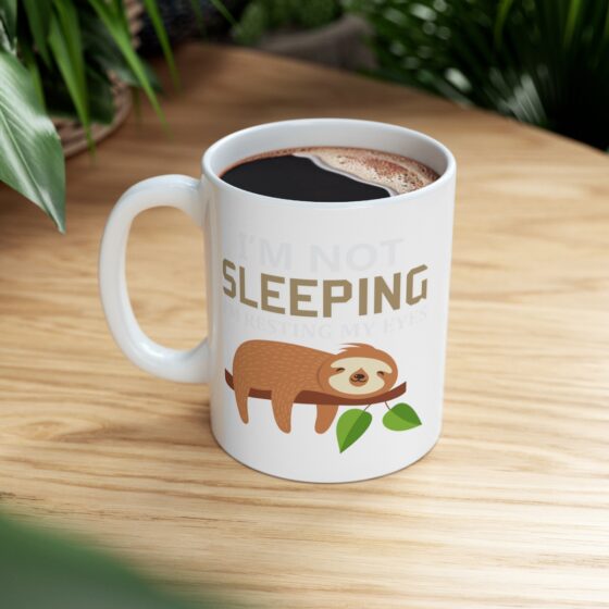 "I'm Not Sleeping I'm Resting My Eyes" - Funny Double Sided Print - White Ceramic Mug 11oz - Image 8