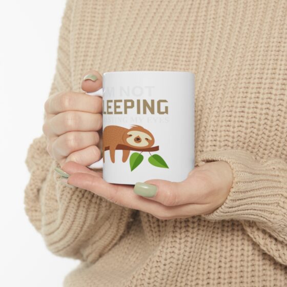 "I'm Not Sleeping I'm Resting My Eyes" - Funny Double Sided Print - White Ceramic Mug 11oz - Image 10